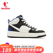 喬丹男款暖航革面冬季高幫板鞋男鞋板鞋運動(dòng)休閑鞋 象牙白/黑色/醒目藍 40