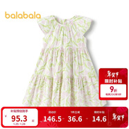 巴拉巴拉童裝女童裙子2024夏裝中大童連衣裙純棉甜美飛飛袖潮208224111071