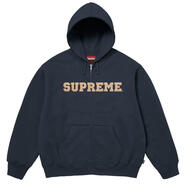 Supreme攀山鼠 25Fw Collegiate Applique Hooded 迷彩拉鏈衛衣帽衫 藏藍色上?，F貨 S
