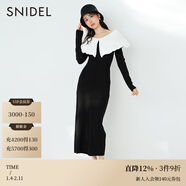 SNIDEL秋冬甜美娃娃領(lǐng)針織收腰修身顯瘦連衣裙SWNO234125 黑色 S （0）