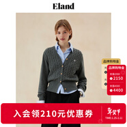 ELAND衣戀騏驥紅針織衫女舒適長(cháng)袖毛衣開(kāi)衫2025秋季新款 E01深灰色(17)D/Grey L 170