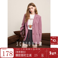 三彩2025秋季新款燈芯絨西裝外套單排扣復古小西服墊肩寬松休閑M 櫻花粉 L