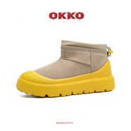 OKKO小紅書(shū)爆款2026小紅書(shū)新款雪地靴男女休閑時(shí)尚戶(hù)外加絨保暖短筒靴 黃色 40