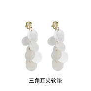 長(cháng)流蘇貝殼環(huán)海邊2025夾女無(wú)洞氣質(zhì)飾度假風(fēng)耳墜 流蘇貝殼耳夾