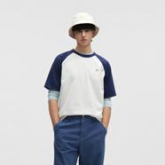 蕉內非常302Regular男女同款速干輕薄棉感圓領(lǐng)短袖休閑T恤 海軍藍拼暖白 M