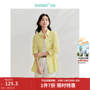 茵曼（INMAN）法式碎花高級感2025夏女新款休閑中長(cháng)吊帶連衣裙子 防曬襯衫-檸檬黃 -18424160 L