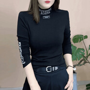 臻選清倉撿漏春秋新款德絨保暖百搭半高領(lǐng)打底衫舒適小清新長(cháng)袖T 臻選清倉撿漏-y313黑色 4XL 【130-140斤】