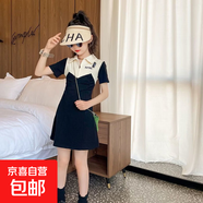 女童連衣裙小香風(fēng)夏季2026新款女寶寶韓版兒童裝洋氣大童夏裝裙子 黑色 110 cm