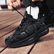 古卡頓（GUKADUN）男鞋網(wǎng)面休閑運動(dòng)鞋子男秋冬季莆田男生跑步網(wǎng)鞋飛馬學(xué)生跑鞋透氣 黑色 T8888 高檔大紅鞋 41