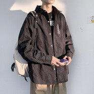 主意范（ZHUYIFAN）胖子超大碼休閑襯衫男士短袖夏季寬松大碼冰絲學(xué)生外套襯衣套裝 C3511黑色 5XL (195) 205-245斤