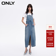 ONLY秋季百搭開(kāi)叉背帶A字中長(cháng)款牛仔連衣裙女|124142013 J33 350水洗牛仔藍 S (160) 80A
