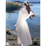 芳履遇2026超火miu里miu氣新年戰袍富家千金感穿搭法式白色連衣裙女 白色出席重要場(chǎng)合穿搭/miu里miu氣穿搭/新年戰袍/富家 M