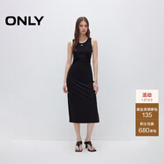 ONLY 2025冬季休閑舒適撞色圓領(lǐng)中長(cháng)裙無(wú)袖連衣裙女|125161019