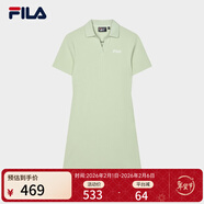 斐樂(lè ) 斐樂(lè )官方女子針織連衣裙時(shí)尚修身POLO領(lǐng)短袖裙子 淺菁綠-LG XL (175) 92A