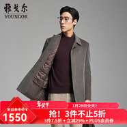 雅戈爾（YOUNGOR）大衣男品質(zhì)高含量羊絨混紡翻領(lǐng)暗扣商務(wù)大衣舒適保暖大衣2025新品 咖啡VYSY01N999WFA XL 180/100A （推薦150-160斤）