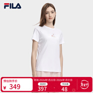 斐樂(lè ) 斐樂(lè )女裝官方女士短袖T恤夏季休閑運動(dòng)內搭t恤運動(dòng)上衣 標準白-F11W329117F M （165/84A/M）