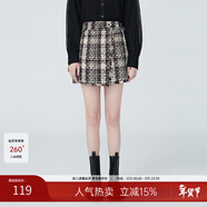 MSLAN格子毛呢短褲女冬季顯瘦設計小香風(fēng)褲裙MEDV6101