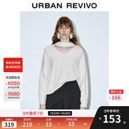 UR【明星同款】2025冬季新款女裝設計感領(lǐng)口針織衫UWM950078 本白 M