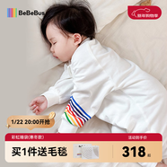 bebebus嬰兒睡袋春秋冬兒童恒溫分腿連體睡衣寶寶四季通用防踢被加厚S碼