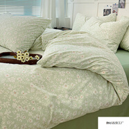 2025新款水洗雙層紗綁帶款系列四件套柔軟舒適床單床笠宿舍三件套 美芽 床笠款 1.8m四件套【被套200*230cm】