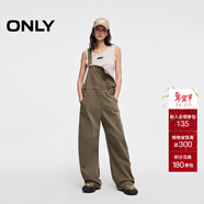 ONLY2025秋季新款復古寬松高腰直筒長(cháng)褲牛仔背帶褲牛仔褲女|12517M001 E06蘆薈綠色 M M褲長(cháng)減短