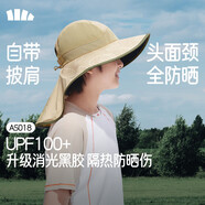 蕉下（beneunder）兒童黑膠遮陽(yáng)帽子全防護披肩漁夫帽防曬帽AS018 甜夢(mèng)小島 50-54