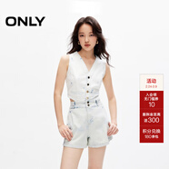 ONLY夏季辣妹時(shí)尚潮流寬松喇叭牛仔短褲女|124243040 J31 110洗水牛仔藍 S (160) 64A