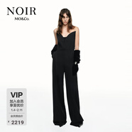 MO&Co.【NOIR系列】連體褲兔女郎綿羊毛闊腿褲摩安珂 黑色 M 165