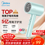 美的（Midea）5億等離子護發(fā)電吹風(fēng) 家用負離子護發(fā)吹風(fēng)筒 1800W大功率便攜吹風(fēng)機 FJ308綠 年會(huì )獎品 生日禮物