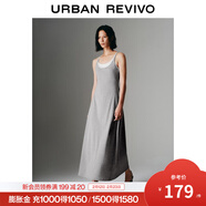 UR2025秋季新款女裝休閑慵懶撞色假兩件拼接連衣裙UWJ750044 花灰 (偏長(cháng)) S