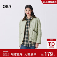 森馬（Semir）羽絨服女中長(cháng)款輕薄拼接燈芯絨翻領(lǐng)2024冬季三防外套109724113004
