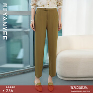 顏域氣質(zhì)干練蘿卜褲女2025秋冬新款高腰垂感通勤職業(yè)小腳西裝長(cháng)褲 卡其 S