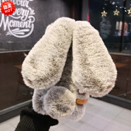 品勝（PISEN）適用毛絨兔子耳朵蘋(píng)果17保暖手機殼iphone13Pro/8plus保護套12/11 灰色 iPhone6/6S