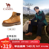 駱駝（CAMEL）王俊凱同款大黃靴戶(hù)外高幫工裝馬丁靴男 G15W076038T 沙漠黃 43