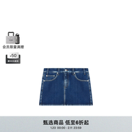 WE11DONE禮遇季女士經(jīng)典休閑時(shí)尚棉料低腰迷你水洗牛仔短裙 藍色 L