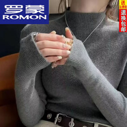 羅蒙（ROMON）新款寬松型羊毛衫女半高領(lǐng)秋冬短款內搭毛衣針織打底衫厚款不掉色 灰色【收藏店鋪 優(yōu)先發(fā)貨】11+ XL (120-130)斤穿11+