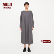 MUJI MUJI IDEE 女式 套頭長(cháng)袖連衣裙 GAC32C2A 裙子 多巴胺 深灰色 均碼