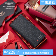 FALAMAONE男士錢(qián)包長(cháng)款商務(wù)錢(qián)夾時(shí)尚大容量皮夾子實(shí)用生日禮物 錢(qián)包QB206-3【專(zhuān)柜原裝紙盒】 時(shí)尚百搭