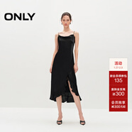 ONLY夏季時(shí)尚蕩領(lǐng)不對稱(chēng)吊帶中長(cháng)款連衣裙女|124207072 H1Z 黑色 L (170) 88A