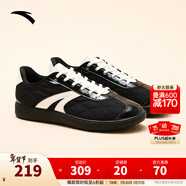 安踏TT鞋丨王一博同款德訓鞋男女情侶款春季休閑板鞋運動(dòng)鞋休閑薄底鞋 【女款小香風(fēng)】基礎黑/象牙白-2 【漆皮】 38.5 （建議拍大半碼）
