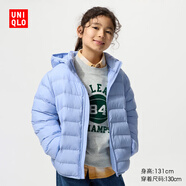 優(yōu)衣庫童裝男女童PUFFTECH空氣棉服可機洗連帽外套排骨棉服478123 61 水藍色 160