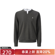 Navigare意大利小帆船假兩件圓領(lǐng)毛衣男士2025秋季新款復古休閑通勤針織衫 常青藤綠 L