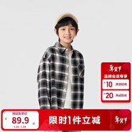巴拉巴拉童裝兒童襯衫2025女童男童上衣格紋襯衣春裝親子百搭209125102201