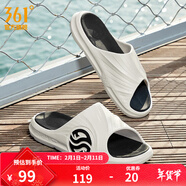 361°拖鞋男女AG運動(dòng)涼鞋軟彈耐磨居家防滑運動(dòng)拖鞋涉水情侶拖鞋沙灘鞋 羽毛白/烏黑色【男】 42