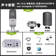 得勝（TAKSTAR）SM-18EL直播設備全套聲卡套裝主播唱歌K歌專用電容麥克風話筒 電腦聲卡套餐：SM-18EL+艾肯4NANO聲卡 標配
