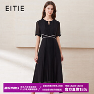愛(ài)特愛(ài)（EITIE）雪紡飄逸長(cháng)裙高腰顯瘦優(yōu)雅連衣裙夏季新款A字裙B2507648 極簡(jiǎn)黑20 XL (170)