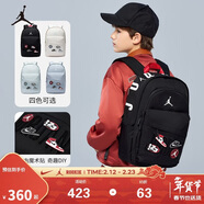 Jordan耐克AJ男女雙肩包學(xué)生書(shū)包 Nike新款可粘可撕徽章背包 正黑色