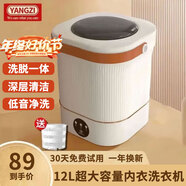 YANGZI揚子集團半全自動(dòng)迷你洗衣機小型洗脫一體 內衣內褲洗衣機學(xué)生宿舍 嬰兒洗襪子機帶脫水租房半自動(dòng) 升級款12L白【藍光+CLE深度清潔+低音凈洗】