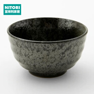 NITORI宜得利家居 家用日式點(diǎn)心小蝶調料碟350ml清酒壺 綠吹天目 飯碗 MT-50 4.5英寸