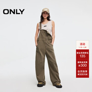 ONLY2025秋季新款復古寬松高腰直筒長(cháng)褲牛仔背帶褲牛仔褲女|12517M001 E06蘆薈綠色 M M褲長(cháng)減短